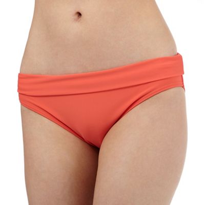Coral folded waistband bikini bottoms